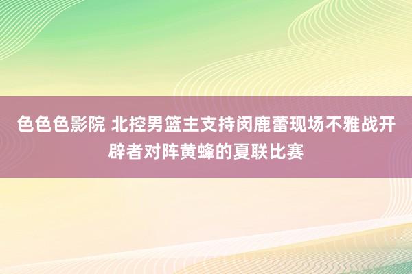 色色色影院 北控男篮主支持闵鹿蕾现场不雅战开辟者对阵黄蜂的夏联比赛