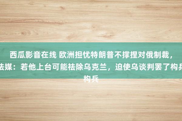 西瓜影音在线 欧洲担忧特朗普不撑捏对俄制裁，法媒：若他上台可能祛除乌克兰，迫使乌谈判罢了构兵