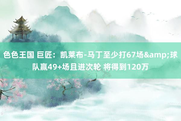 色色王国 巨匠：凯莱布-马丁至少打67场&球队赢49+场且进次轮 将得到120万