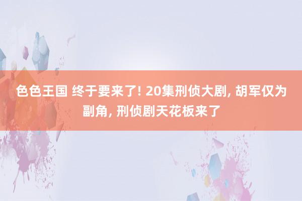 色色王国 终于要来了! 20集刑侦大剧， 胡军仅为副角， 刑侦剧天花板来了