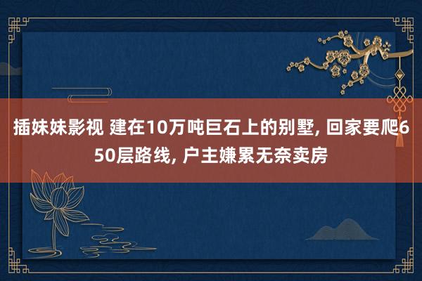 插妹妹影视 建在10万吨巨石上的别墅， 回家要爬650层路线， 户主嫌累无奈卖房