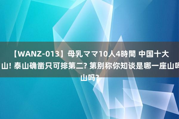 【WANZ-013】母乳ママ10人4時間 中国十大名山! 泰山确凿只可排第二? 第别称你知谈是哪一座山吗?