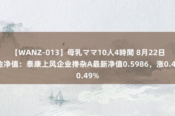 【WANZ-013】母乳ママ10人4時間 8月22日基金净值：泰康上风企业搀杂A最新净值0.5986，涨0.49%