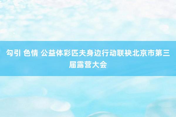 勾引 色情 公益体彩匹夫身边行动联袂北京市第三届露营大会